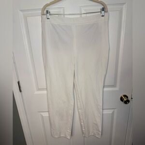 Talbots White Chatham Ankle Pants Classic Summer Look Size 14 GUC